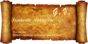 Gyebnár Valéria névjegykártya